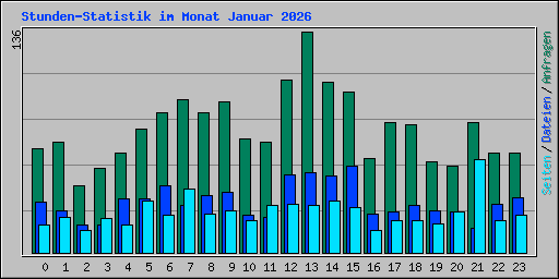 Stunden-Statistik im Monat Januar 2026